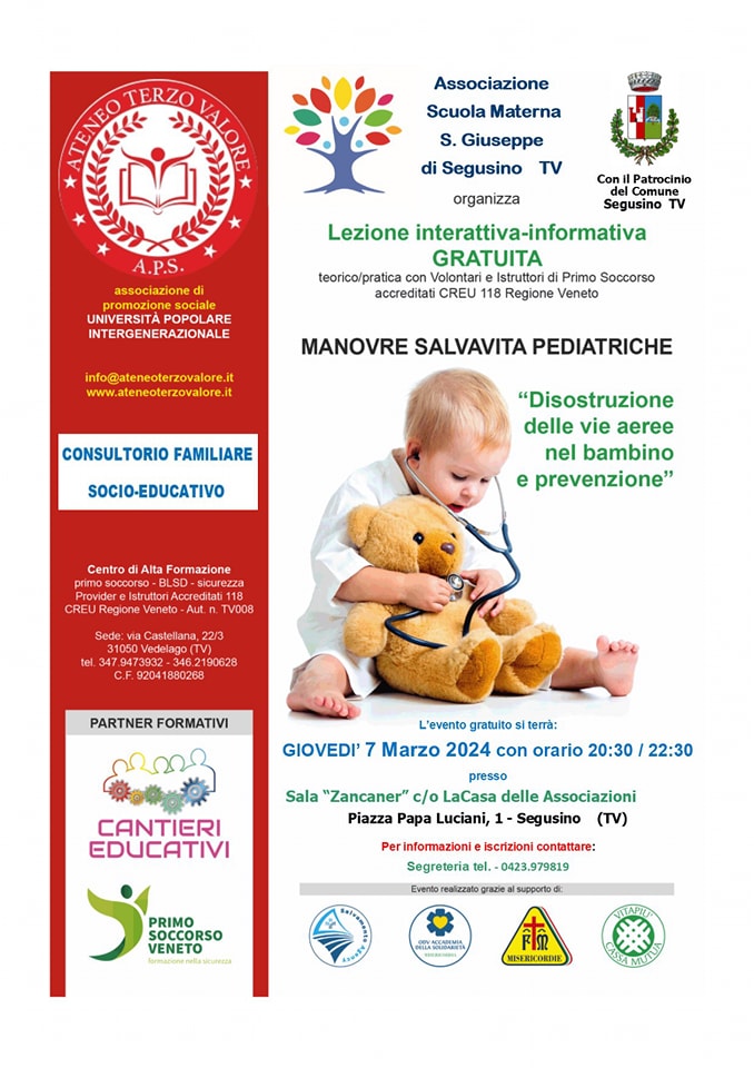 Manovre salvavita pediatriche – “Disostruzione delle vie aree nel bambino e prevenzione”